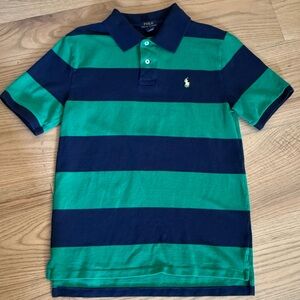 Polo by Ralph Lauren Kids Striped Polo Shirt in Green and Navy